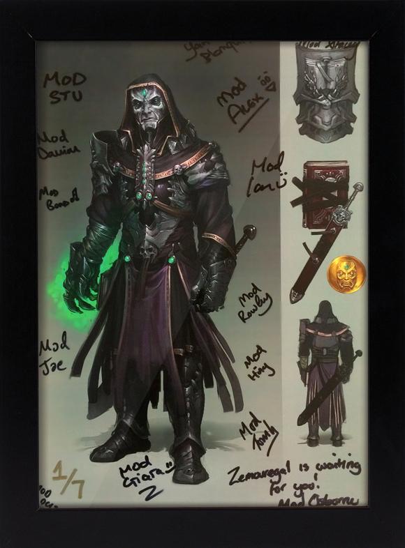 Signed concept art of Zemouregal