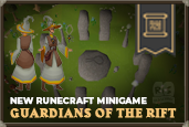 Introducing a brand new Runecraft minigame and Quest! Learn more about Guardians of the Rift. 