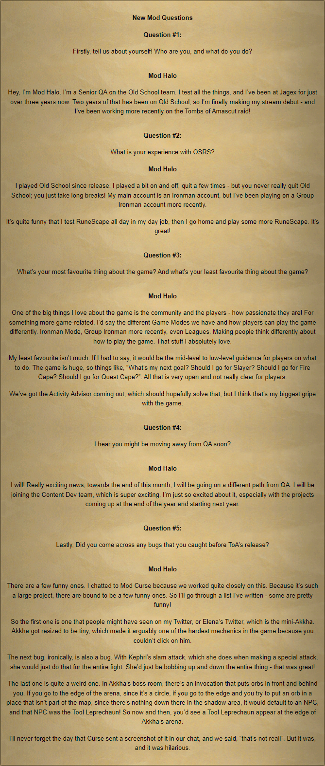 Tombs of Amascut Q&A Summary 05/09/2022